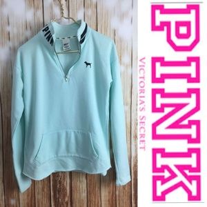 VS PINK mint quarter zip, XS
